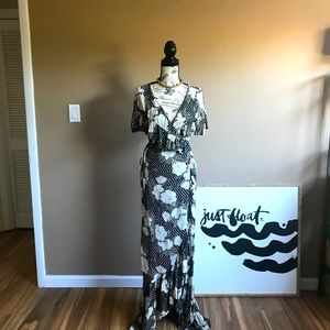 AMUSE SOCIETY “Frill Seeker” Wrap Maxi Dress